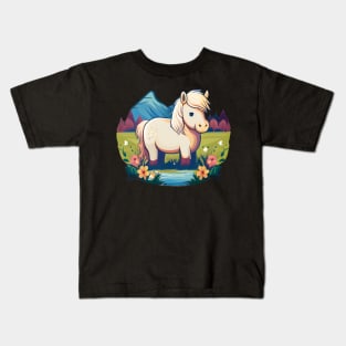 Colorful Fjord Horse Artwork 11 Kids T-Shirt